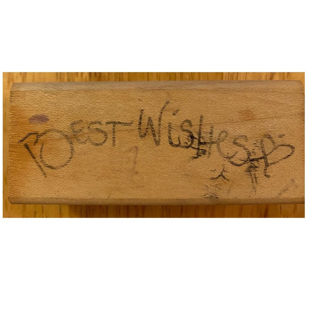 Arched Best Wishes w Heart Wood Mounted Rubber Stamp by Printworks